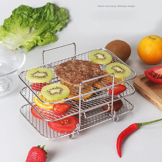 Three-piece air fryer cooking rack | Rectangular