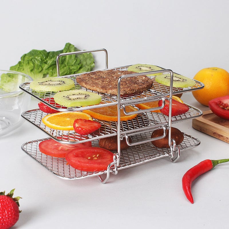 Three-piece air fryer cooking rack | Rectangular