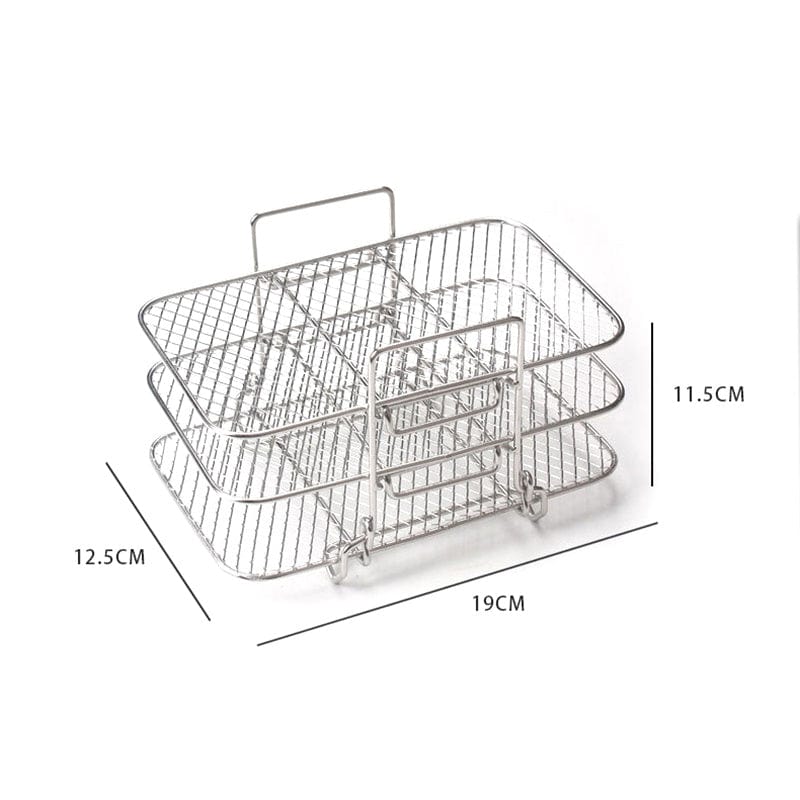 Three-piece air fryer cooking rack | Rectangular