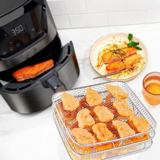 Three-piece air fryer cooking rack | Square