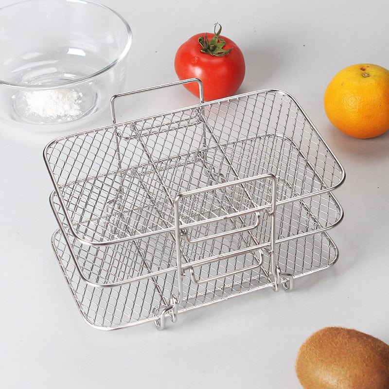 Three-piece air fryer cooking rack | Rectangular